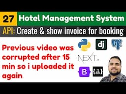 Create booking invoice & show in detail page||Hotel management system||Django Next.Js tutorials