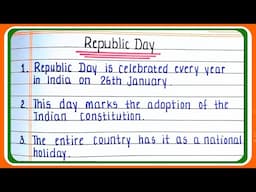 Republic day essay in English 10 lines | 10 Easy Lines On Republic Day In English | 26 January essay