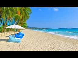 Tropical Bossa Nova Jazz at White Sandy Beaches ☕ Best Background Music & Ocean Wave Sounds