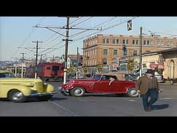 California 1940s in color, Oakland, Berkeley [60fps,Remastered] w/sound design added