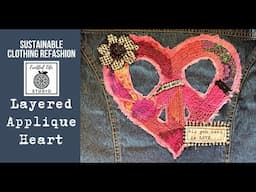 Layered Applique Heart Sustainable Clothing by Fruitful Life Studio, Flannel Shirt, Machine Sewing