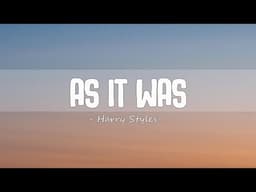 Harry Styles - As It Was (Lyrics)