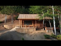 A Man Builds a Mountain House Out of LUMBER by himself. Start to Finish