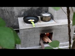 How to make a outdoor wood stove with brick and cement - Creation from Cement