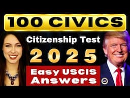 Random 2025 US Citizenship Test USCIS 100 Civics Exam Questions/Answers, Ciudadania Americana, Trump