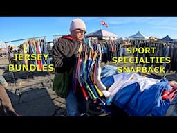 VNTG SNAPBACKS,JERSEY BUNDLES,BAND TEES AT ALAMEDA ANTIQUE FAIR. $200 CHALLENGE FAIL OR NO?