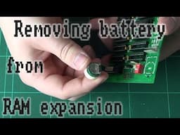 Removing battery from Amiga RAM expansion.