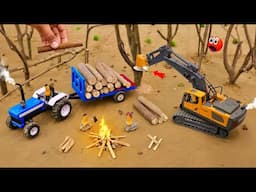 diy mini tractor wood cuttting excavator machine science project @sanocreator