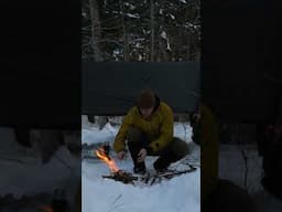 Winter Camping By A River