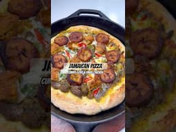 🇯🇲HOW TO MAKE JAMAICAN PIZZA|Curry Goat & Fried Chicken Pizza topped with sweet fried plantain