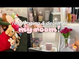 REARRANGE & DECLUTTER MY ROOM! cleaning, decorating, moving stuff, etc! ✨