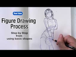 Figure drawing realtime process (from using basic shapes)