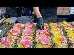 japanese street food - OKONOMIYAKI お好み焼き