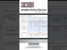 2025 Simple Daily Planner, Task Planner, Productivity Planner, Calendar - Google Sheets Template