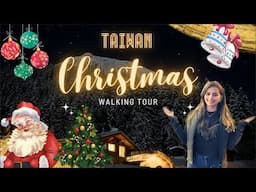 Walking Tour of Christmas Lights in Taichung, Taiwan |Over The Seas | 4K Drone View