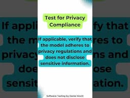 Test for Privacy Compliance #softwaretesting #machinelearning