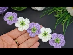 Wow, this work is very good, easy crocheted knitted flowers💜#crochet #knitting #diy #handmade