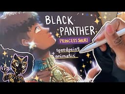 (ipad) draw with me - black panther wakanda forever shuri speedpaint 🎨✨ + working on animatic 🎬✏️