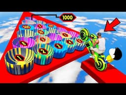 SHINCHAN AND FRANKLIN TRIED THE IMPOSSIBLE MEGA RAMP CUPS  POINTS CARS BIKES CHALLENGE GTA 5