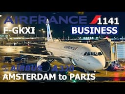 AIR FRANCE 1141  F-GKXI Airbus A320-214 Amsterdam to Paris Business Class #airfrance #businessclass