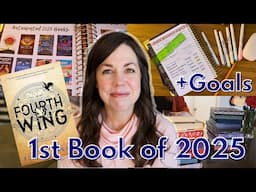 FIRST Book of the Year Vlog (FOURTH WING) II Book Planner Setup || 2025 Reading GOALS