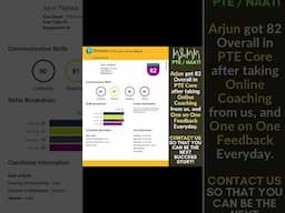 Arjun Got 82 Overall in PTE Core With Online Coaching and One on One Feedback Everyday M and MM PTE