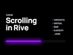 You can now integrate SCROLLING in Rive! New Feature