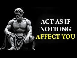 ACT AS IF NOTHING AFFECTS YOU AND WATCH WHAT STARTS TO HAPPEN | Marcus Aurelius STOICISM