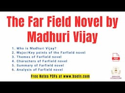 The Far Field Novel by Madhuri Vijay’s Summary | Themes | Characters | Analysis | PDF in Urdu/Hindi