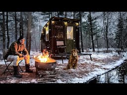 Winter Camping in EXTREME COLD by a River (-12°F Windchill)