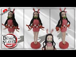 Nezuko Kamado (Kimetsu no yaiba) "Mugen train"/Como hacer figuras de arcilla "Air Clay" Tutorial