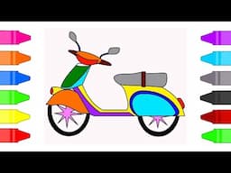 Scooter Coloring Pages For Kids | Coloring Book for Children