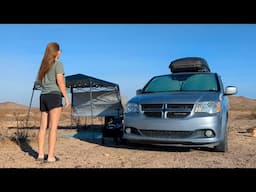 Boondocking With Van Lifers - New Canopy & Minivan Camper Projects | Nomad Life at Camp in Arizona