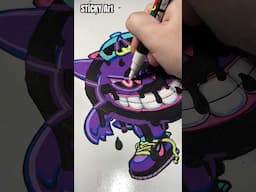 Painting Custom Gengar Pokemon Skateboard Deck with Poscas #art #shorts #satisfying