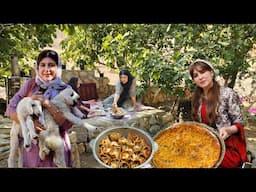 MIX OF TRADITIONAL DISHES BREAD IN THE VILLAGE