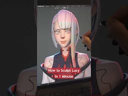 How to Sculpt Lucyna from Cyberpunk: Edgerunners in 1 Minute #shorts #art #edgerunners #blender