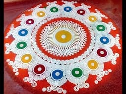 Rangoli design using stencil on Diwali 2017