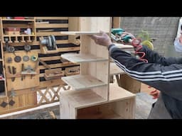 Turn Recycled Wood Into A Shoe Rack With Drawers // Creative DIY Ideas From Pallet Wood