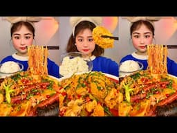 ASMR Mukbang: The Sounds of Delicious Chinese Food Spicy Hotpot, 마라탕, Fish Egg Stew, Momos MUKBANG