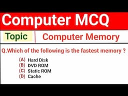 Top MCQ On Computer Memory || For Competitive Exams ||