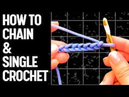 RIGHT-HANDED How to Chain Stitch and Single Crochet! (Easy to see)