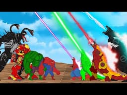 Evolution of Hulk, Spider-Man, BATMAN, VENOM vs EVOLUTION of TEAM GODZILLA'S ATOMIC BREATH