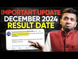 📢 IMPORTANT UPDATE | DECEMBER 2024 EXAMS | RESULT DATE | CMA INTER AND FINAL | CA CS CMA NIKKHIL SIR