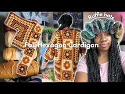 Crochet Diaries | Hexagon cardigan, yarn shopping, ruffle hats, college, dealing with stress/anxiety