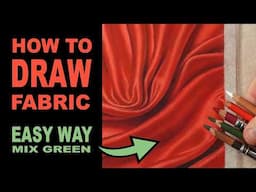 How to draw Folds in Red Fabric | Use Green for Clean Shadows.