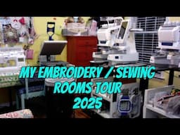 Embroidery Happy Hour - My Embroidery / Sewing Rooms Tour 2025