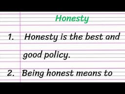 Honesty Essay in English 10 Lines || 10 Lines Essay on Honesty || Essay on Honesty in English