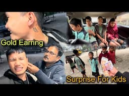 Finally Gold Ear Rings🤗 || First Time Ear Piercing In My Life🥲 || Surprise Car Ride For Kids❤️