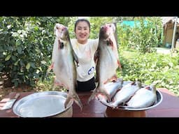 Delicous big river fish cooking with 2 recipes - River fishes recipes - Cooking with Sreypov