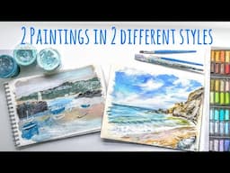 Process Video of Two Painting Styles: Naive Acrylic & Pencil // Sennelier & Unison Soft Pastel